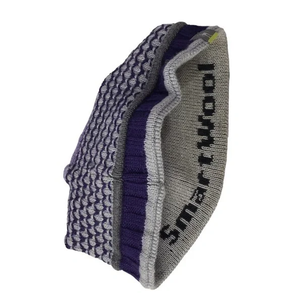 SmartWool purple / grey merino wool blend beanie - Picture 3 of 6